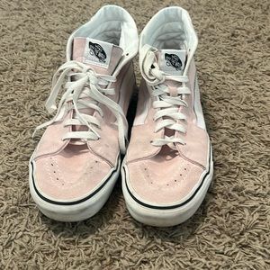 Women’s light pink high top vans